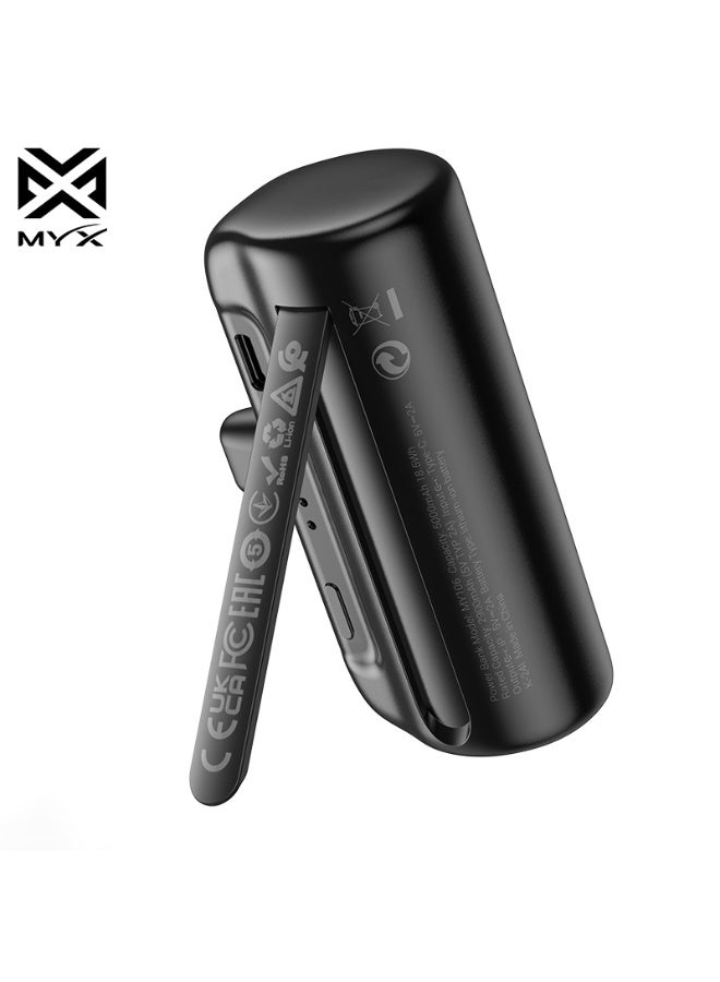 MYX Pocket Power Bank 5000mAh with Built-in Lightning Cable & Folding Stand | iPhone Power Bank | Portable Charger for iPhone/iPod | LED Display | Fast Charging | Compact Design - Image 3